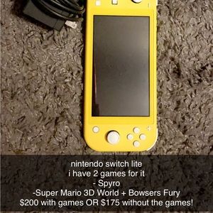 Nintendo Switch Lite With Charger!